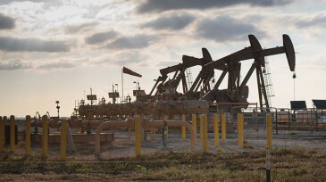 Oil Pump Unit Pumping in the Eagle Ford in South Texas
