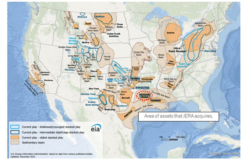 Areas of JERA’s acquisition in the Haynesville shale. Source: JERA