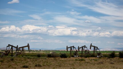 Fracking Pumpjacks in the Oil Field