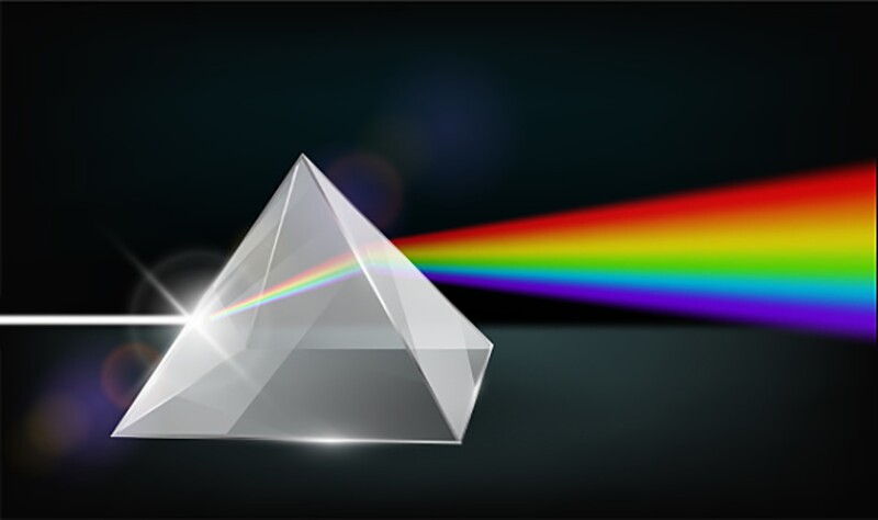 Prism with rainbow