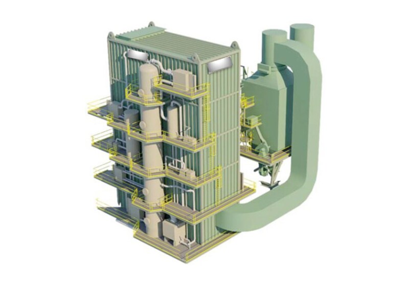 Carbon-capture module with add-on HRSG.