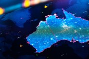Map of Australia on digital display