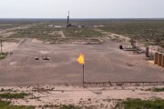 Oil Drilling Rigs in New Mexico Shot from Drone