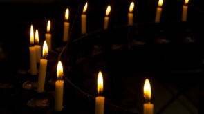Curved row of candles