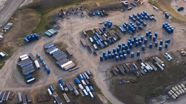 Bakken oilfield storage yard