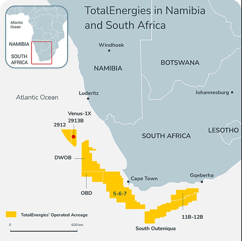 TotalEnergies in Namibia map