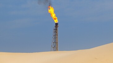 gas flaring in the desert
