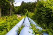 Industrial pipeline with gas and oil