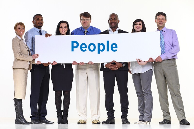 business people with banner