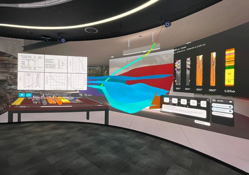 Cores and core analysis being used in conjunction with structural models to understand key well completion zones using an Igloo room.
Source: BaselineZ.