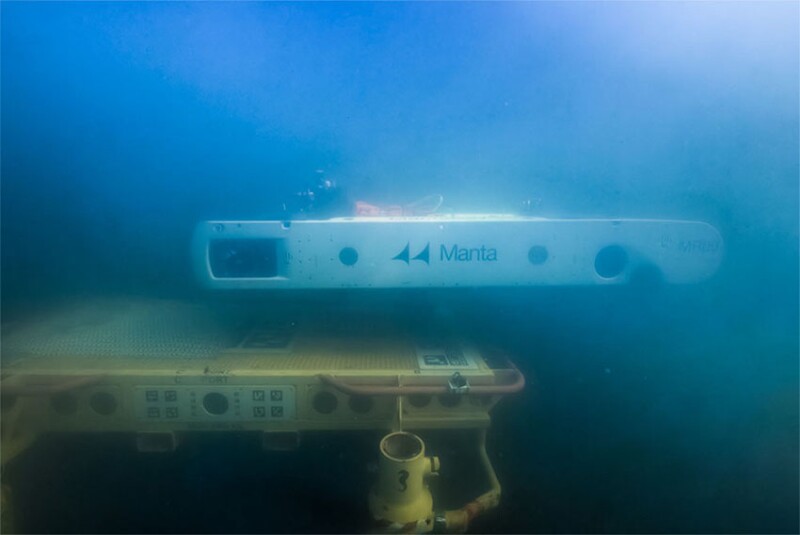 Fig. 1—A Sabertooth, owned by Manta, on its way to dock autonomously at the Equinor SDS. Source: Saab.