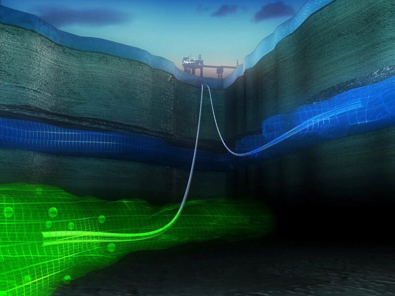 Graphic of carbon storage in a reservoir