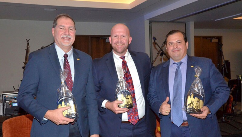 Terry joined Regional Director Robert Martinez (far right) and moderator Jeff Stokes for a fireside chat at the Regional Awards banquet hosted by the Oklahoma City section in November.
