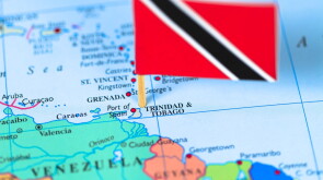 Map and flag of Trinidad &amp; Tobago