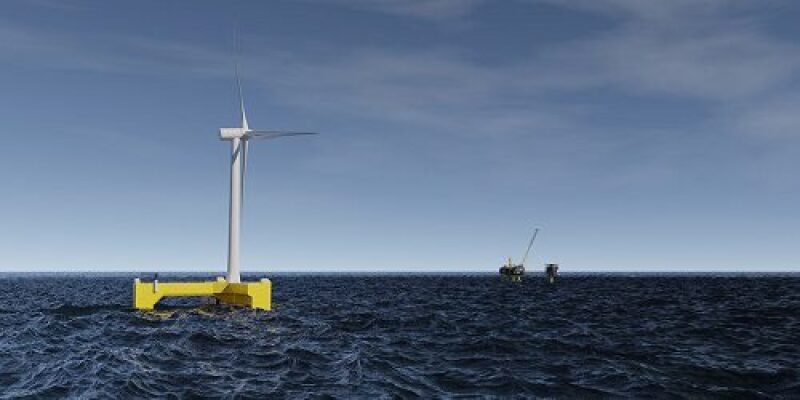 Illustration of floating wind turbine