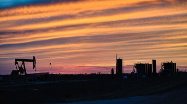 Jack pumps at sunset