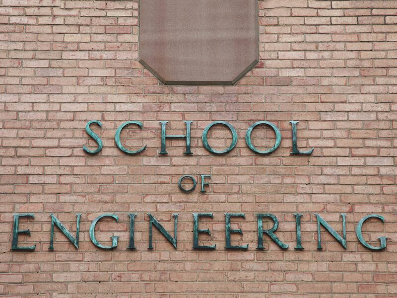 School of Engineering name on a building