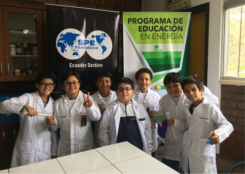 The Ecuador Section conducting an energy education workshop with students.