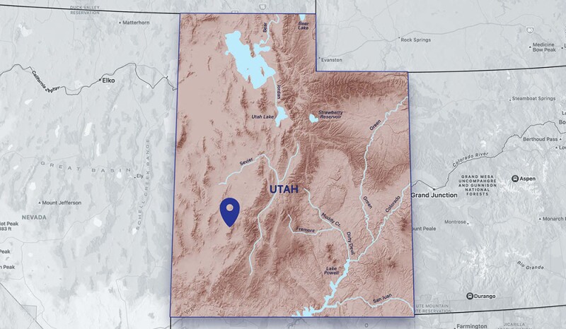 Location of Fervo Energy’s Cape Station site where it is working fast to build a 400-MW enhanced geothermal system by 2028. Source: Fervo Energy.